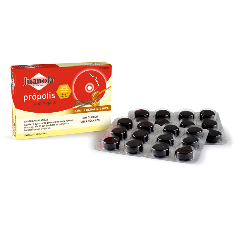 Juanola Propolis 24 pills soft licorice - Respiratory system - Nature &  Plants 