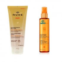 Pack Nuxe Sun Gel-Champu Aftersun 200ml Aceite Bronceador SPF10 Spray 150ml